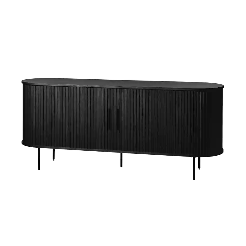 Lenn houten dressoir zwart eiken - 180 x 45 cm Budget