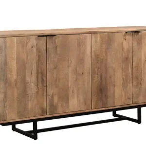 Livingfurn - Dressoir Valdez 180cm - Mangohout / Gecoat Staal Lage Kosten