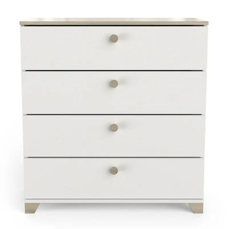 Gratis Verzending Ladenkasten 4 laden eiken kronberg en wit decor - L79,7 cm