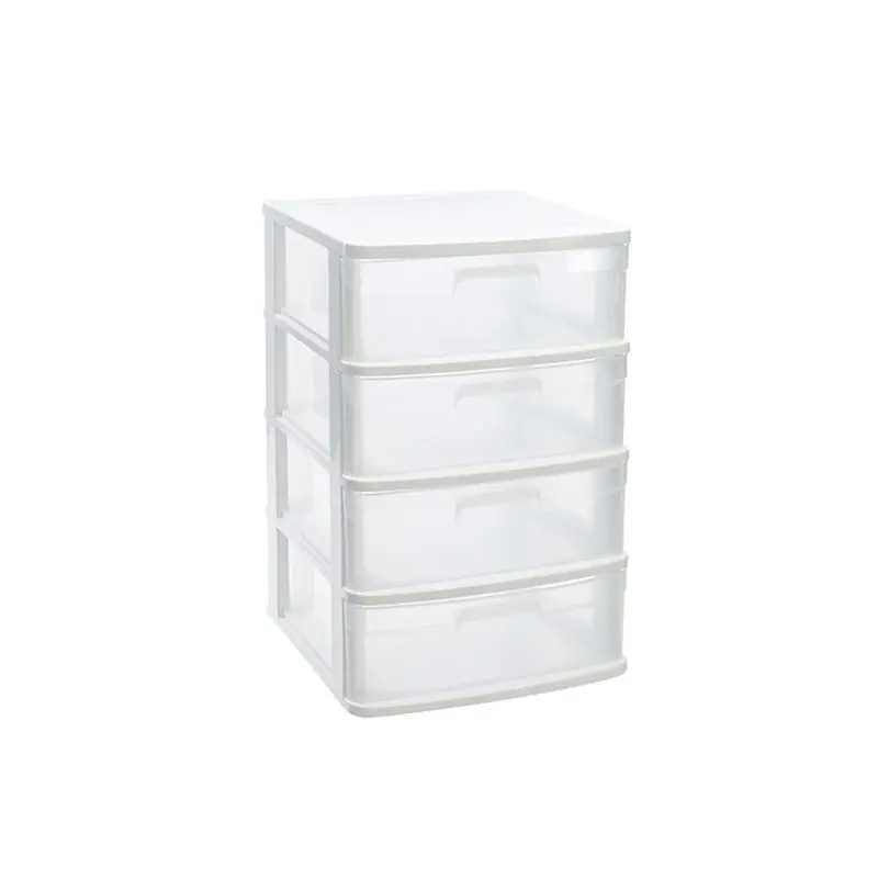 Alleen Vandaag Plasticforte Ladeblok organizer - met 4x lades - wit/transparant - Ladeblok
