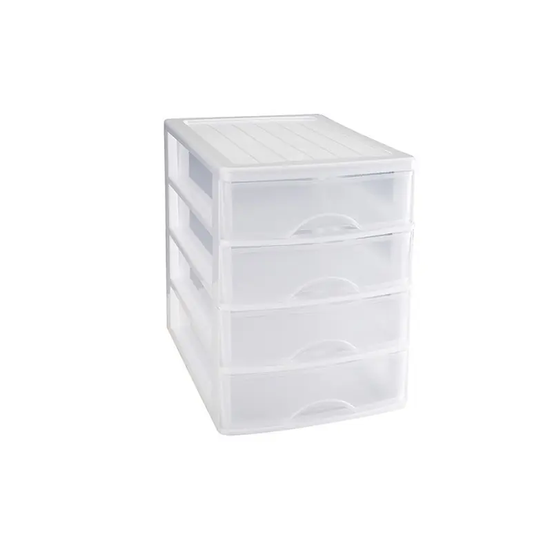 Garantie Inbegrepen Plasticforte Ladeblok/bureau organizer 4x lades - wit/transparant - Ladeblok
