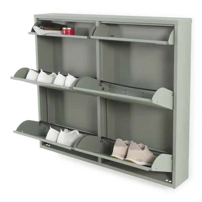Spinder Design schoenenkast Billy 6 - Dusty Green - 8 paar schoenen Op = Op