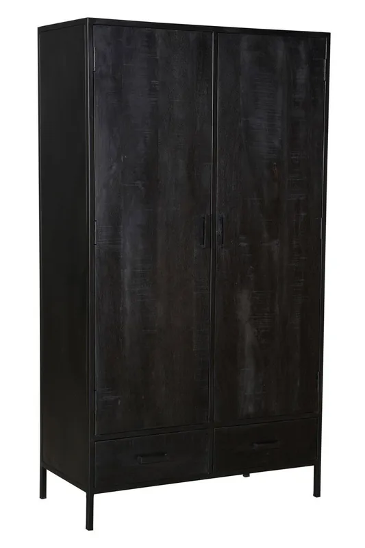Livingfurn - Kabinetkast Kala - 40x100x170 - Mangohout en Gecoat Staal Dagaanbieding