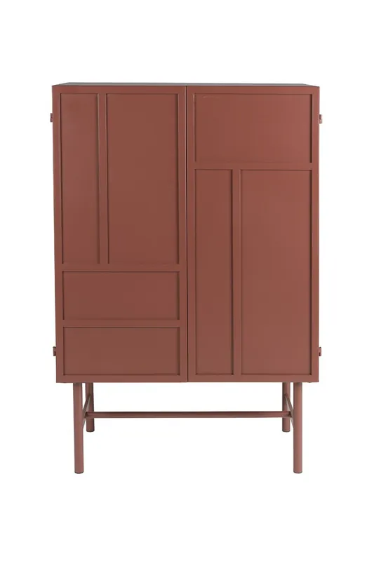 Aanbieding Wandkast Rood Metaal - 35x70x160cm - Davis