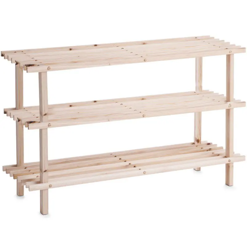 Betrouwbaar Zeller Houten schoenenkast/schoenenrek 3-laags - 80 x 26 x 49 cm - Schoenenrekken