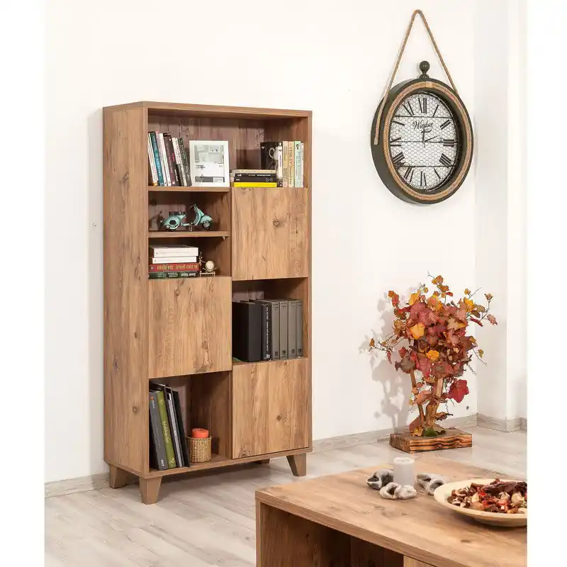 Boekenkast Marina Flora Atlantisch Dennenhout Melamine 80x155x36 cm Voordeelprijs