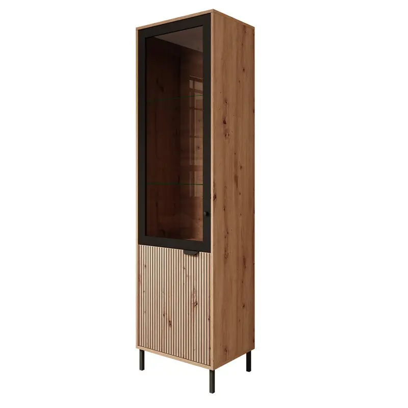Meubella - Vitrinekast Malaika - Eiken - 55 cm In De Mode