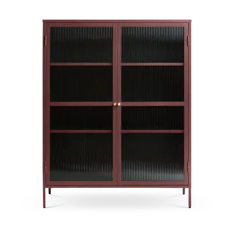 Goedkoop Katja metalen vitrinekast rood - 111 x 140 cm