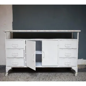 Rootsmann Dressoir Wit Metaal | Opbergkast Op Wielen Budget