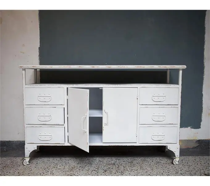 Rootsmann Dressoir Wit Metaal | Opbergkast Op Wielen Budget