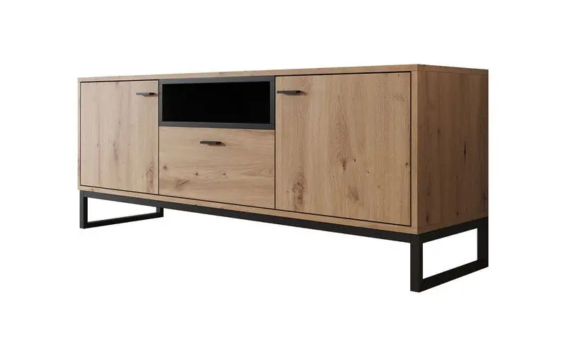 Nieuw Meubella - TV-Meubel Ozzy - Eiken - Zwart - 135 cm