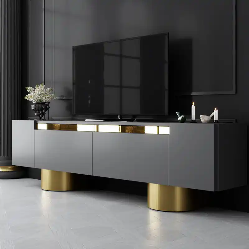 TV Meubel Antraciet Bohem 180x50x30 - Gouden Frame Speciale Aanbieding