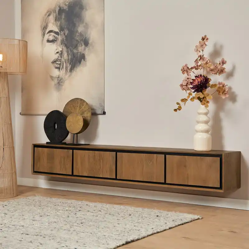Starfurn - Tv meubel RichWood - Bruin - 35x200x30 cm Rechtstreeks Van De Fabrikant