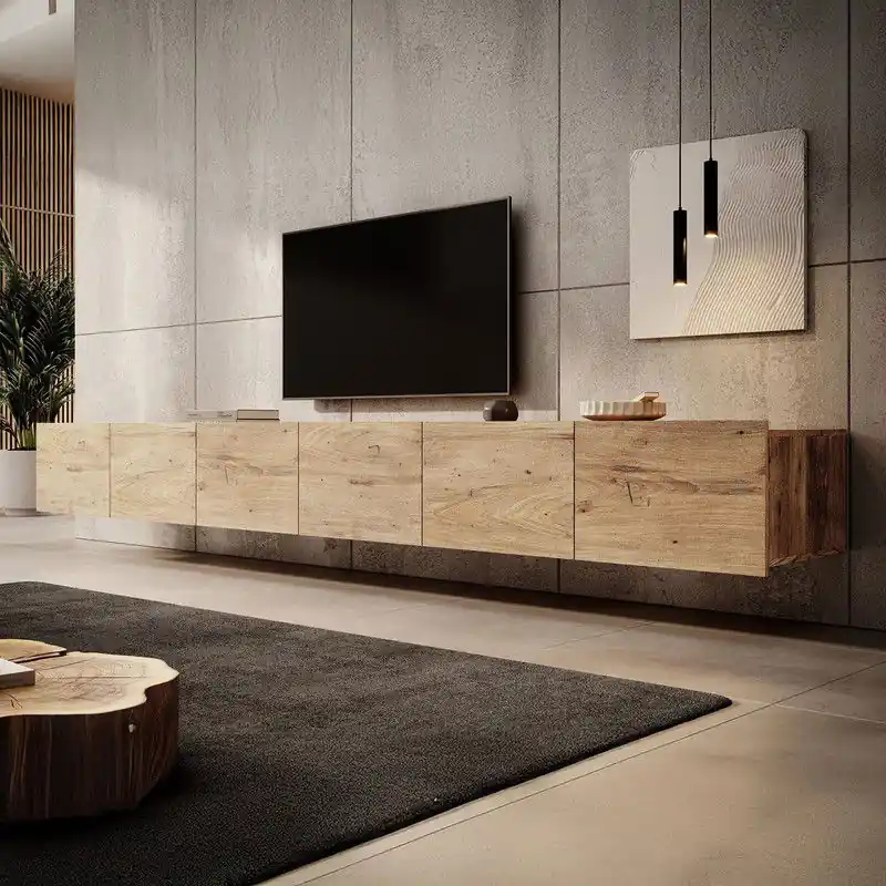Snelle Levering Meubella - TV-Meubel Calabas - Kastanje - 300 cm