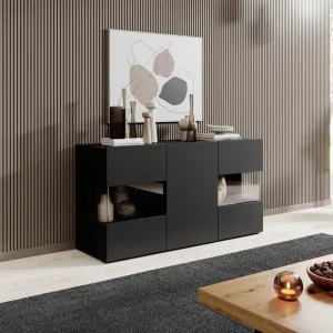 Meubella - Dressoir Asilento - Mat zwart - 120 cm Gecertificeerd