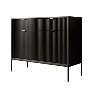 Meubella - Dressoir Navil - Zwart - 104 cm Betaalbaar