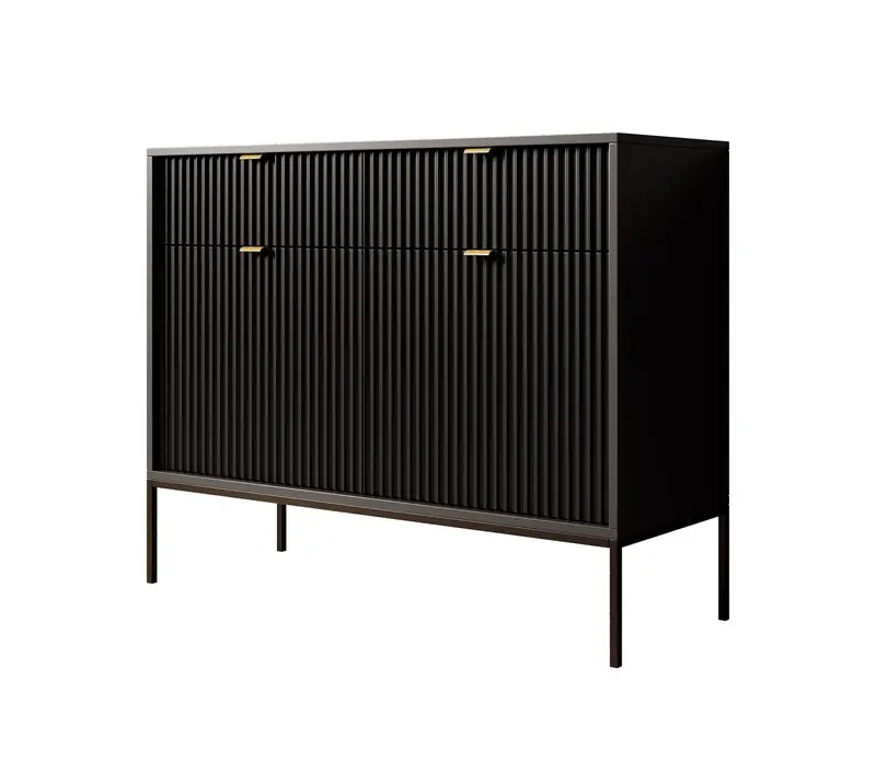 Meubella - Dressoir Navil - Zwart - 104 cm Betaalbaar