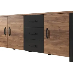 Meubella - Dressoir Olivia - Zwart - Eiken - 192 cm Aanbieding
