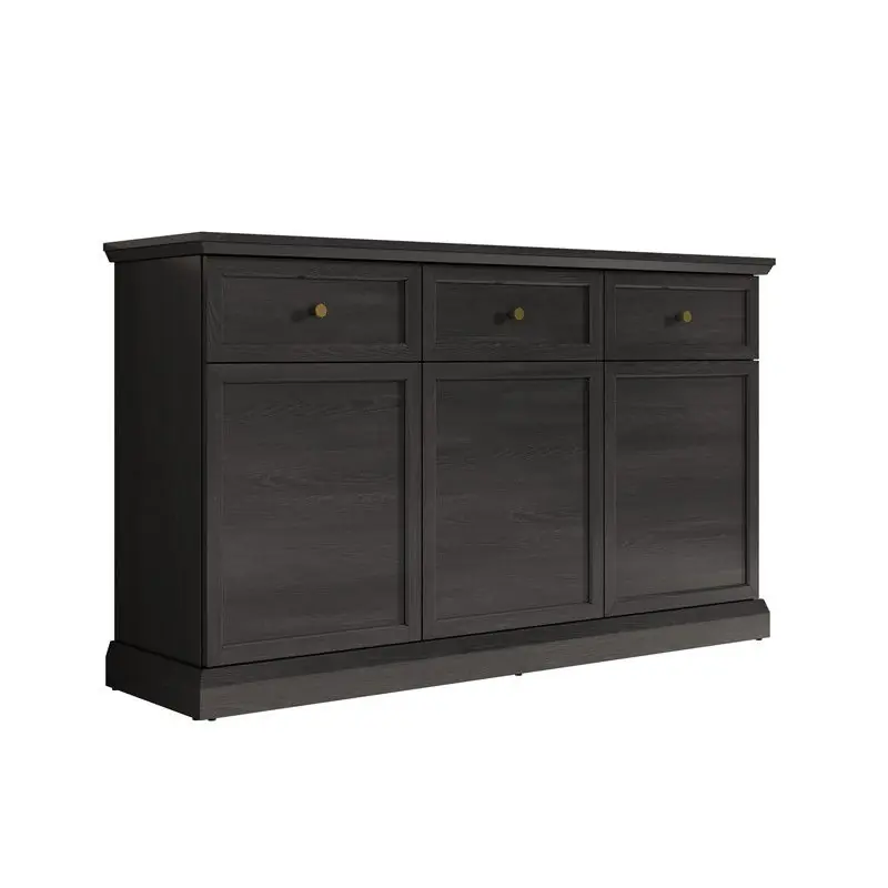 Meubella - Dressoir Leroy - Zwart eiken - 146 cm Populair