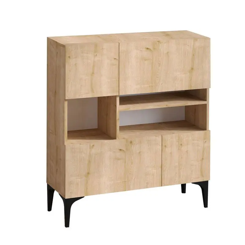Buffet 3 nissen en 4 deuren eiken saffier decor H125 cm - Krista Origineel