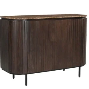 Livingfurn - Dressoir Nora Emperador 115cm - Mangohout / Gecoat Staal Meest Verkocht