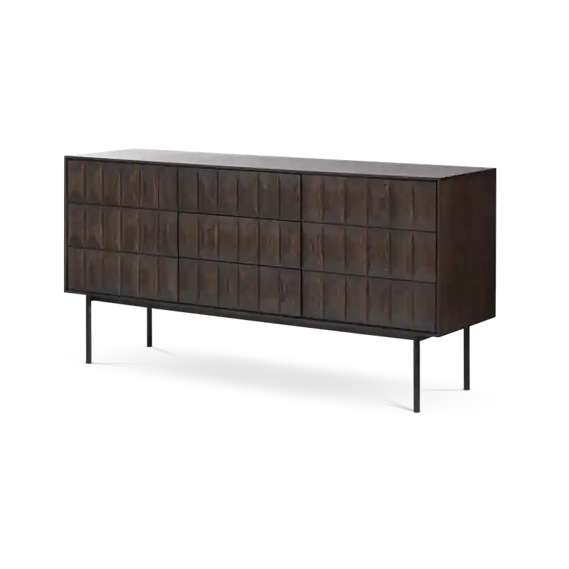 Vanja houten sideboard donkerbruin - 160 x 45 cm Nieuw