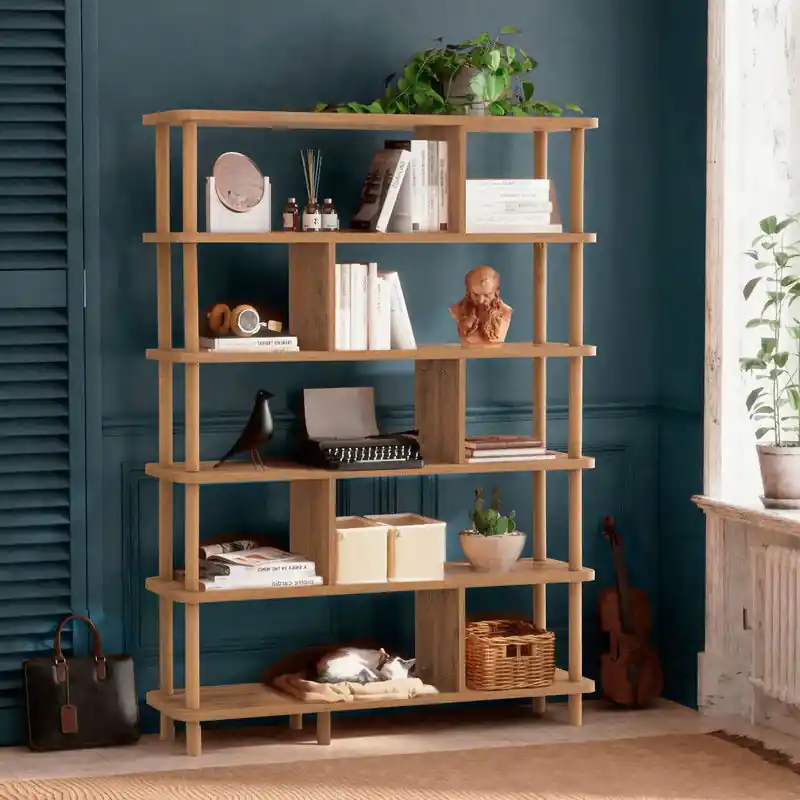 Boekenkast Meta Atlantisch Dennenhout Melamine 120x168,5x28 cm Plaats Bestelling