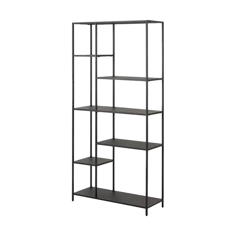 Roy metalen boekenkast zwart - 79 x 165 cm Handgemaakt