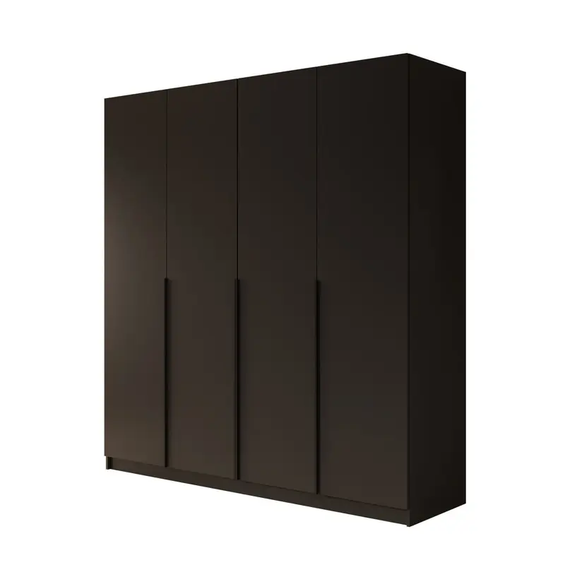 Meubella - Kledingkast Sabre - Zwart - 200 cm Geld-Terug-Garantie