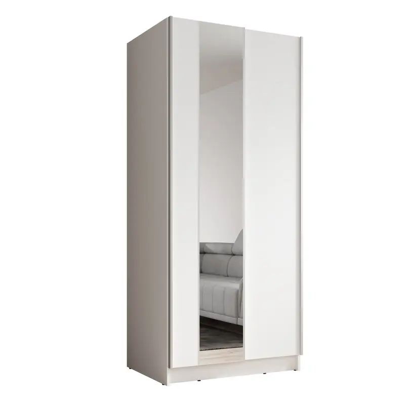 Beste Prijs Meubella - Kledingkast Salta - Wit - 80 cm - Met spiegel