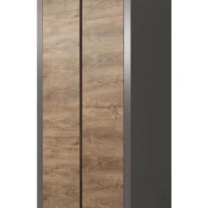 Meubella - Kledingkast Monaco - Eiken - Grijs - 90 cm Origineel