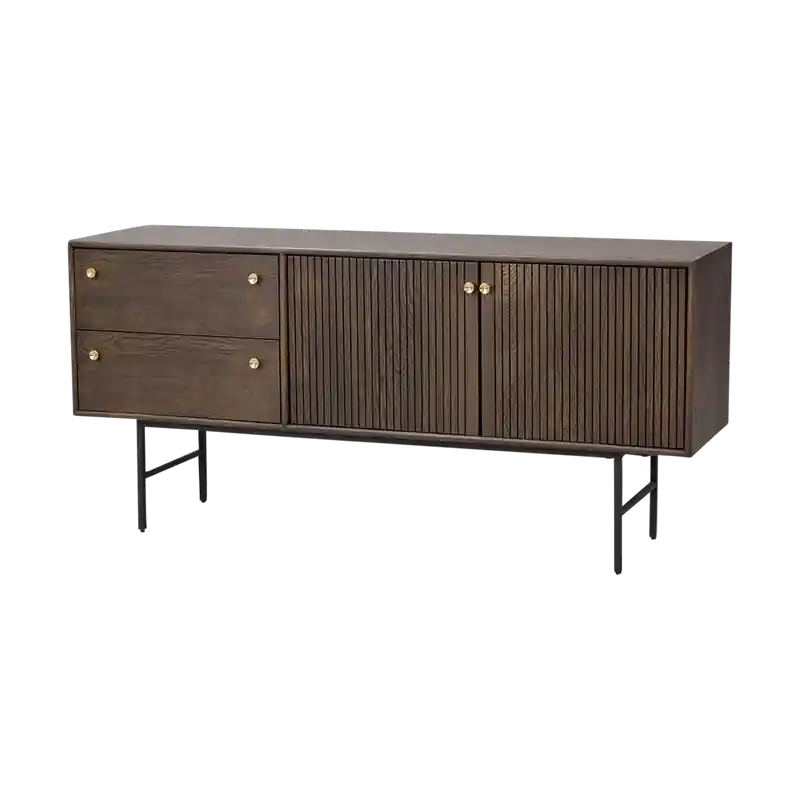 Clearbrook houten dressoir walnoot - 160 x 42 cm Uitverkoop