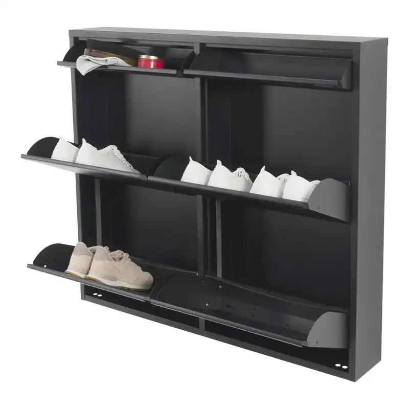 Spinder Design schoenenkast Billy 6 - Zwart - 8 paar schoenen Modern