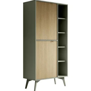 Meubella - Boekenkast Essence - Groen - Licht eiken - 80 cm Lage Kosten