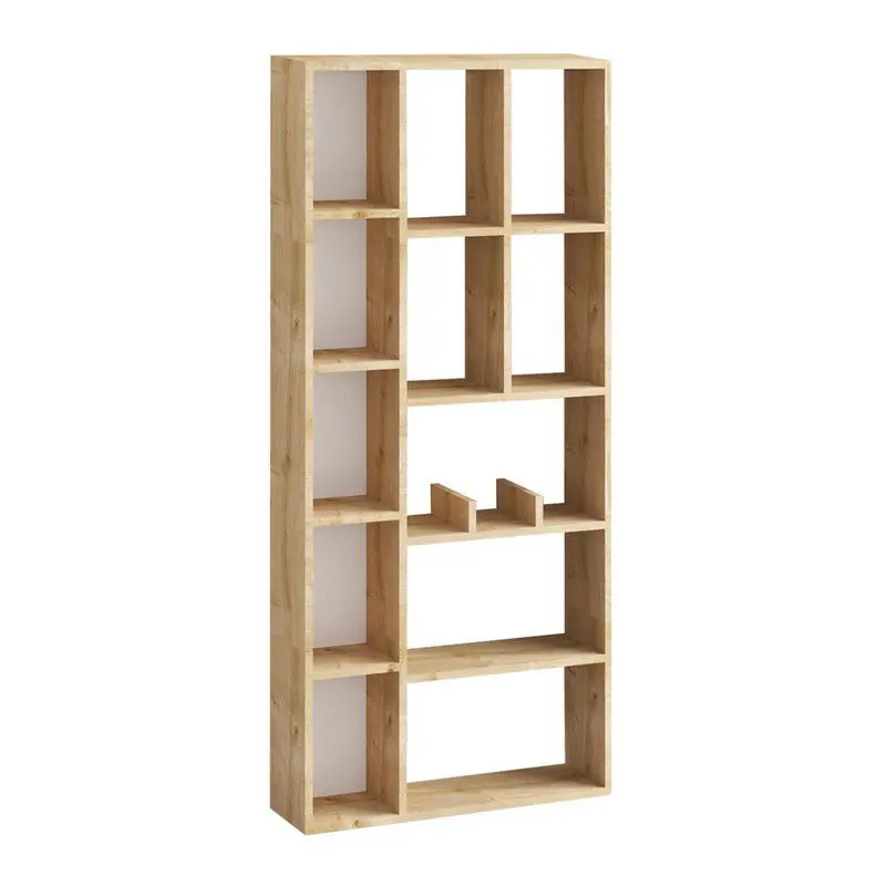 Boekenkast met 12 vakken in saffier-eikendecor H170 cm DEMIOS Modern