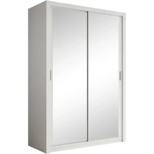 Plaats Bestelling Meubella - Kledingkast Blake - Wit - 150 cm - Met spiegel