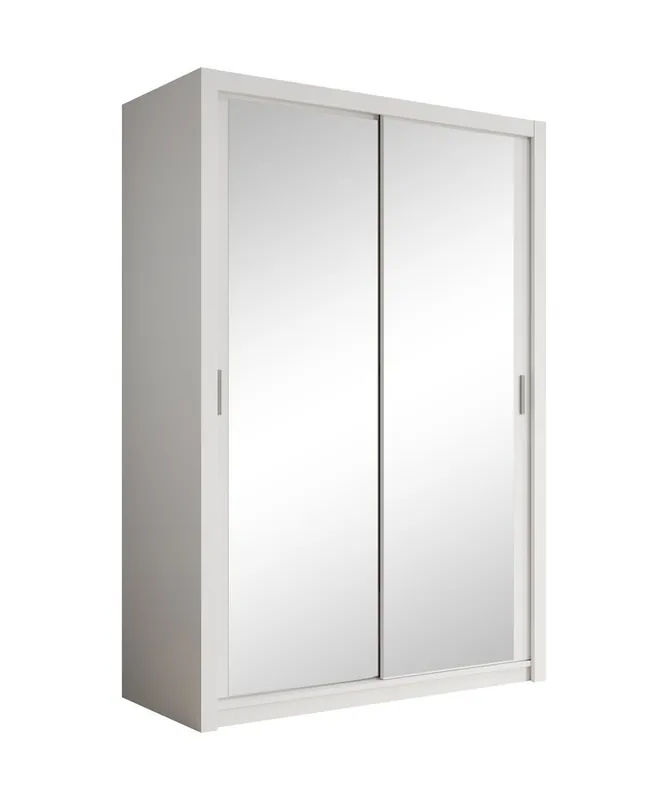 Plaats Bestelling Meubella - Kledingkast Blake - Wit - 150 cm - Met spiegel