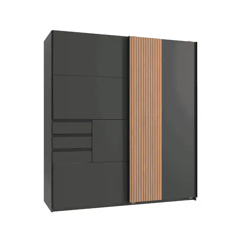 Kast 2 schuifdeuren met 3 laden L180 cm - COBURG Goedkoop