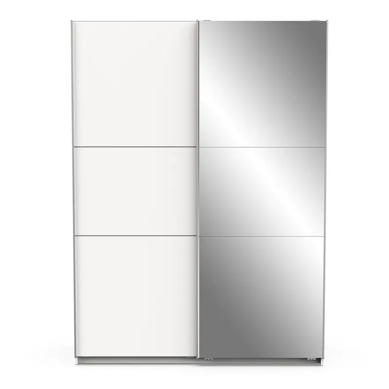Kast met 2 schuifdeuren en spiegel Ghost - L148 cm Luxe