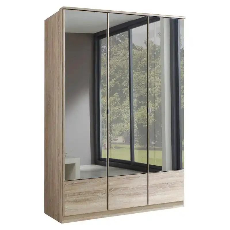 Kledingkast 3 deuren spiegel - L135 cm Laatste Kans