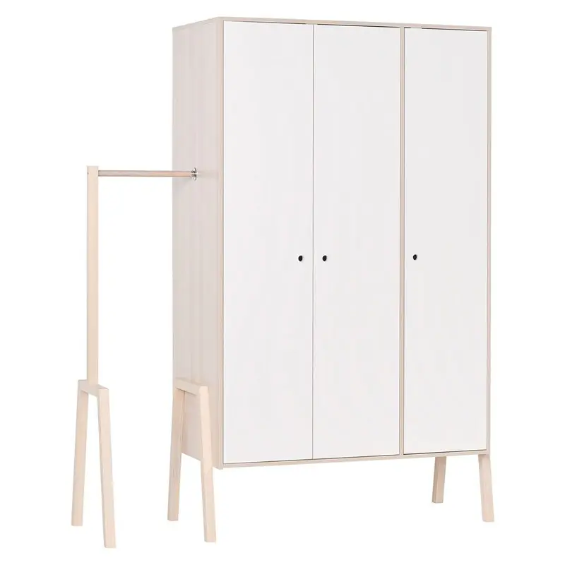 Kast met 3 deuren, 5 planken, 1 kledingstang en 1 kapstok - SPOT Gratis Verzending
