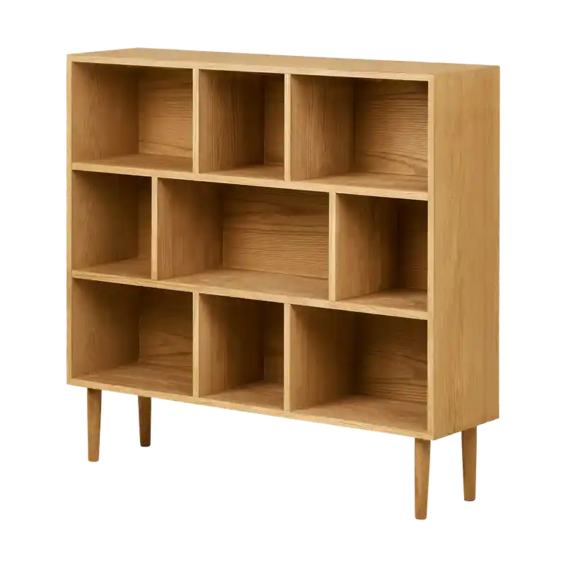 Bestel Nu August eikenhouten boekenkast naturel - 112 x 105 cm