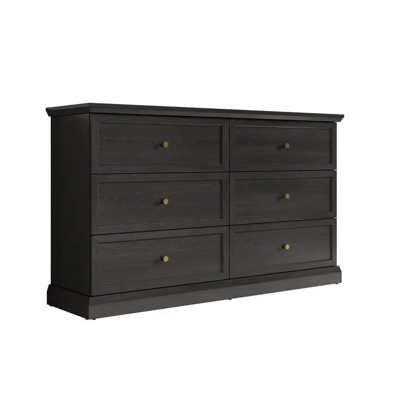 Meubella - Ladekast Leroy - Zwart eiken - 146 cm Handgemaakt