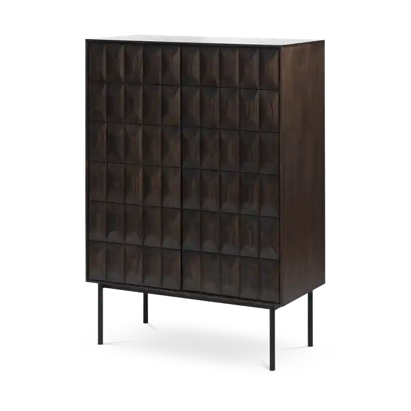 Vanja houten drankkast donkerbruin - 129 x 90 cm Bestseller
