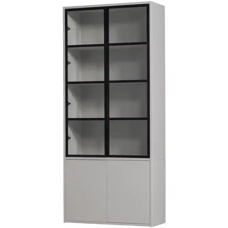 Favoriet vtwonen Basic 4-Deurs Vitrinekast - Grenen - Mist - 230x101x40