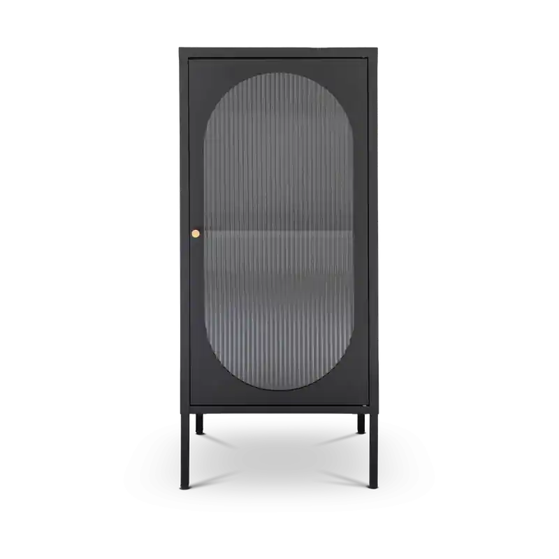 Abbey metalen vitrinekast zwart - 50 x 110 cm Laatste Kans