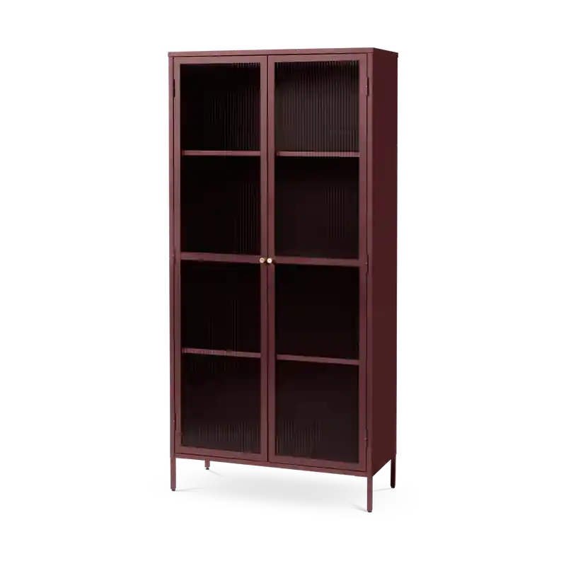 Hete Deal Katja metalen vitrinekast rood - 90 x 190 cm