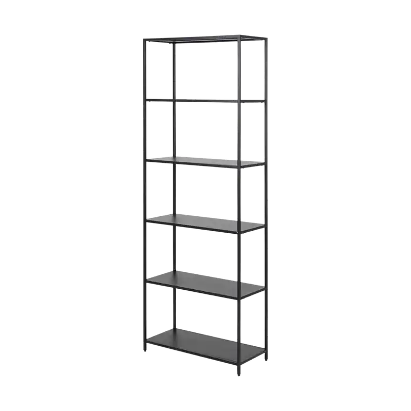 Plaats Bestelling Roy metalen open kast zwart - 69 x 185 cm