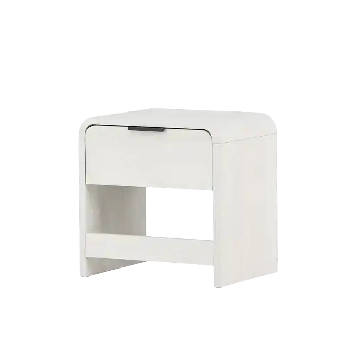 Budget Carst houten nachtkastje whitewash - 40 x 30 cm