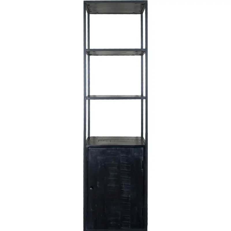 Vakkenkast Cil 200 x 55 cm - Zwart Mangohout Nieuw